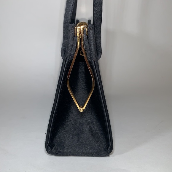 Vintage Carla Marchi Black satin evening purse - Picture 6 of 9